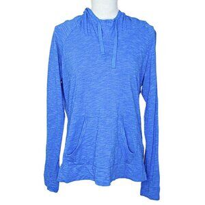 Columbia Womens Blue Rocky Ridge III Lightweight Pullover Hoodie Pouch Pockets L